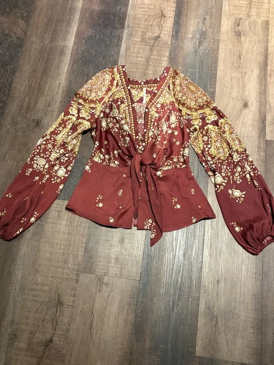 Free People Run Free Blouse size Small - Picture 2 of 6